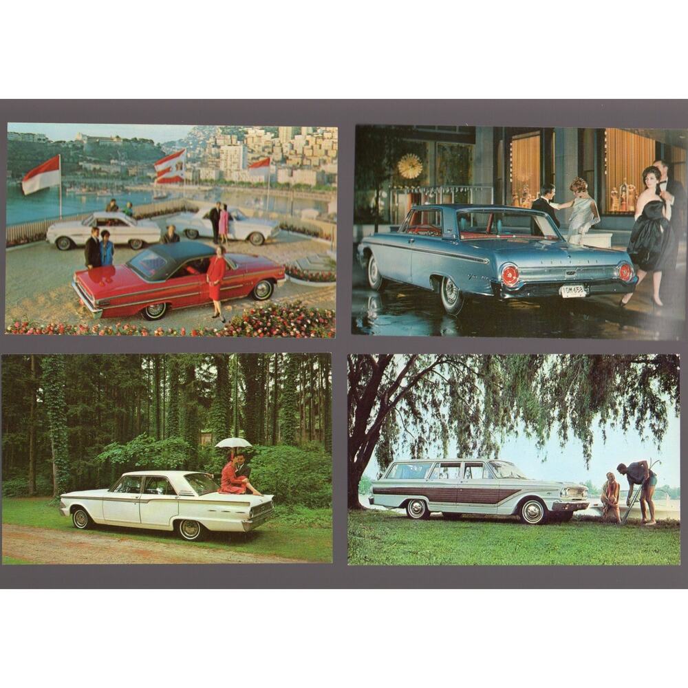 4 Vintage Ford Dealer Issued Automobile Advertising Postcards Unused Promo Cards